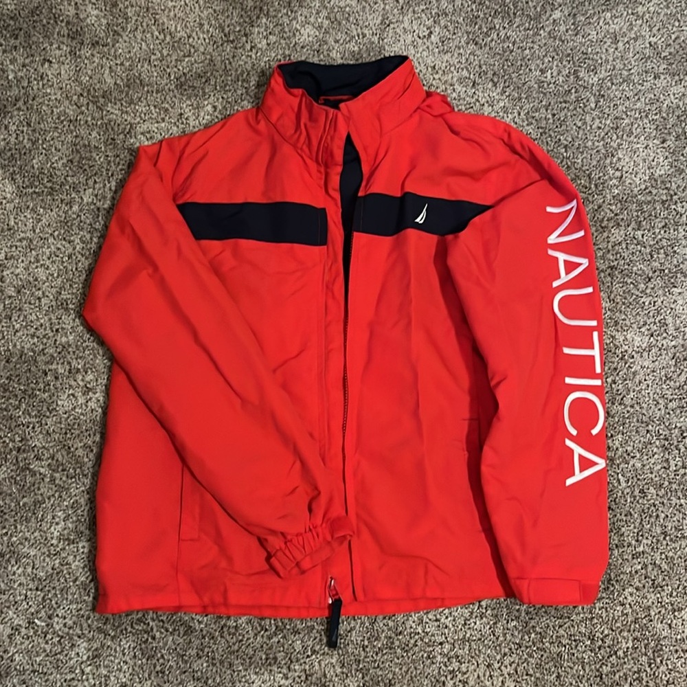 Nautica Kids Water Resistant Red/Navy jacket size XL 12-14